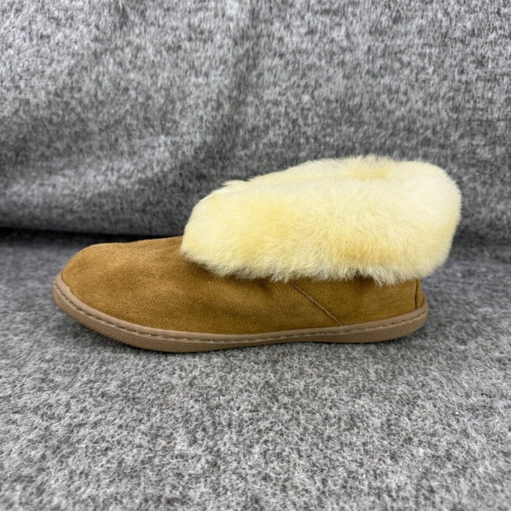 ✅Women's 7 Minnetonka Sheepskin Ankle Boot Golden Tan Slippers 3351 Moccasins - Picture 10 of 14